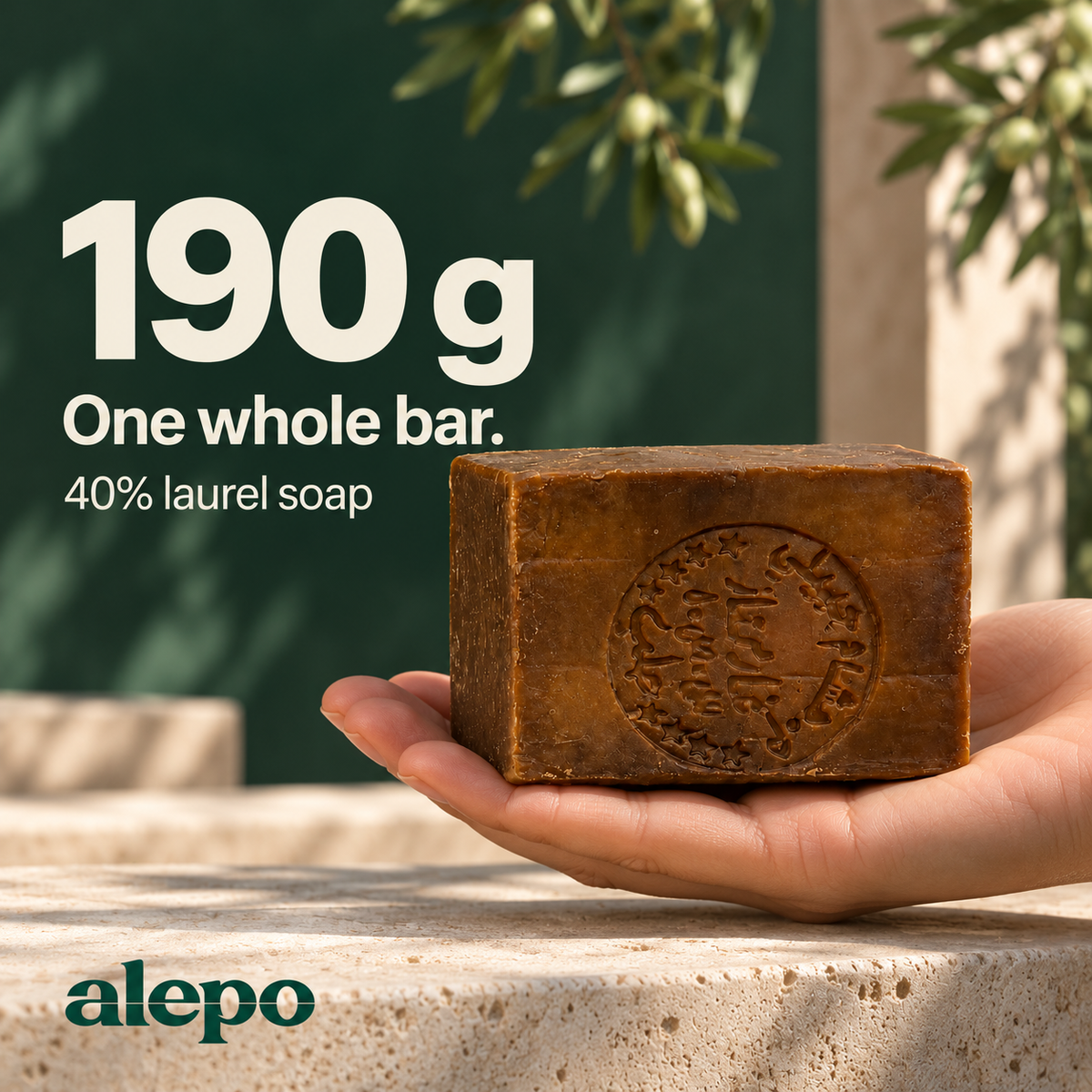Alepo muilas su 40 % laurų aliejaus