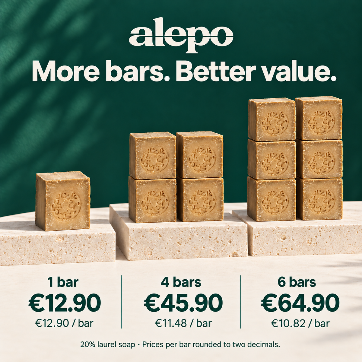 Alepo muilas su 20 % laurų aliejaus